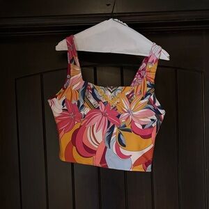 Johnny Was Colorful Floral Sports Bra